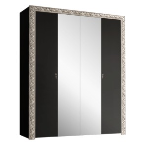 Шкаф 4-х дв. (с зеркалами)  Premium черная/серебро (ТФШ1/4(П) в Златоусте - zlatoust.ok-mebel.com | фото