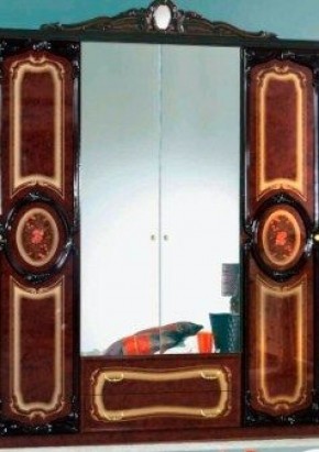 Шкаф 4-х дверный с зеркалами (01.144) Роза (могано) в Златоусте - zlatoust.ok-mebel.com | фото