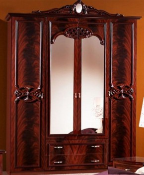 Шкаф 4-х дверный с зеркалами (03.144) Ольга (могано) в Златоусте - zlatoust.ok-mebel.com | фото