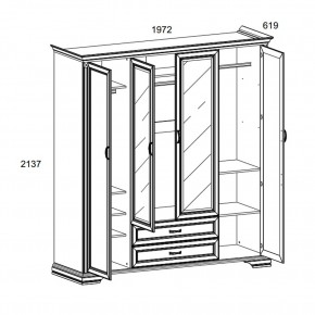 Шкаф 4D2S Z , MONAKO, цвет Сосна винтаж в Златоусте - zlatoust.ok-mebel.com | фото