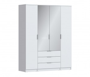Шкаф 4х дверный с зеркалами Николь СБ-2595/1 (Белый) в Златоусте - zlatoust.ok-mebel.com | фото 1