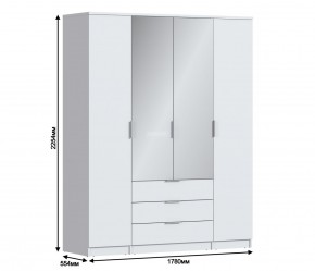 Шкаф 4х дверный с зеркалами Николь СБ-2595/1 (Белый) в Златоусте - zlatoust.ok-mebel.com | фото 3