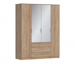 Шкаф 4х дверный с зеркалами Николь СБ-2595/1 (Дуб Сонома) в Златоусте - zlatoust.ok-mebel.com | фото
