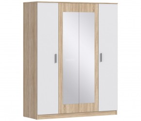 Шкаф 4х дверный с зеркалами Уют СБ-2750/1 (Дуб Сонома/Белый) в Златоусте - zlatoust.ok-mebel.com | фото