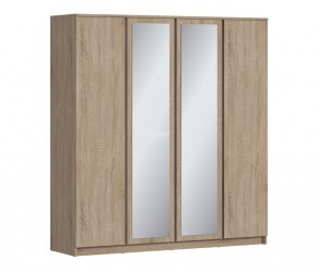 Шкаф 4х дверный с зеркалами Веста СБ-3082 (Дуб Сонома) в Златоусте - zlatoust.ok-mebel.com | фото 1
