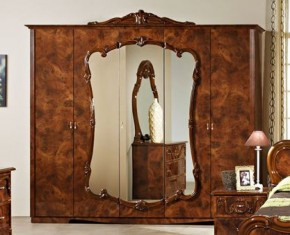 Шкаф 5-и дверный с зеркалами (20.145) Тициана (орех) в Златоусте - zlatoust.ok-mebel.com | фото