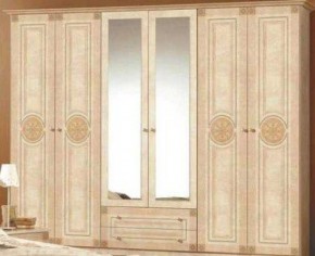 Шкаф 6-и дверный с зеркалами (02.146) Рома (беж) в Златоусте - zlatoust.ok-mebel.com | фото