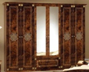 Шкаф 6-и дверный с зеркалами (02.146) Рома (орех) в Златоусте - zlatoust.ok-mebel.com | фото