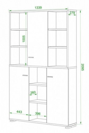 Шкаф книжный Домино ПУ-40-3 в Златоусте - zlatoust.ok-mebel.com | фото 2
