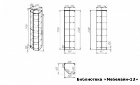Шкаф книжный Мебелайн-13 в Златоусте - zlatoust.ok-mebel.com | фото 3