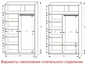 Шкаф-купе 1400 серии SOFT D6+D6+B2+PL3 (2 ящика+2штанги) профиль «Капучино» в Златоусте - zlatoust.ok-mebel.com | фото 7