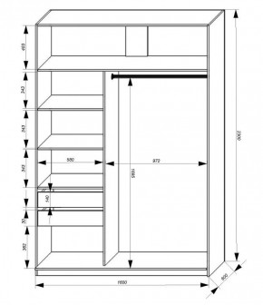 Шкаф-купе 1600 серии SOFT D1+D3+B2+PL1 (2 ящика+1штанга) профиль «Графит» в Златоусте - zlatoust.ok-mebel.com | фото 3