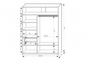 Шкаф-купе 1700 серии NEW CLASSIC K2+K2+B2+PL2(2 ящика+1 штанга+1 полка) профиль «Капучино» в Златоусте - zlatoust.ok-mebel.com | фото 3