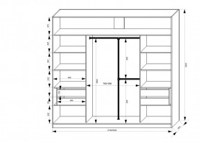 Шкаф-купе 2450 серии NEW CLASSIC K1+K1+K1+B22+PL4 (по 2 ящика лев/прав+F обр.штанга) профиль «Капучино» в Златоусте - zlatoust.ok-mebel.com | фото 3