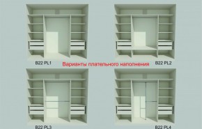 Шкаф-купе 2450 серии NEW CLASSIC K6Z+K1+K6+B22+PL1 (по 2 ящика лев/прав+1 штанга) профиль «Капучино» в Златоусте - zlatoust.ok-mebel.com | фото 6