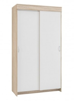 Шкаф-купе Бассо 1.0 (Дуб Сонома/Белый) 2 двери 2 зеркальные вставки в Златоусте - zlatoust.ok-mebel.com | фото 3