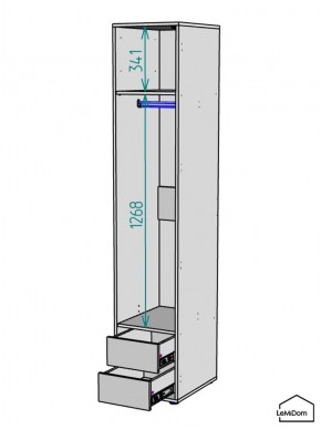 Шкаф Linnea MHR-1-3 2050х400х510 (ДВ-М 11.1.25) в Златоусте - zlatoust.ok-mebel.com | фото 3