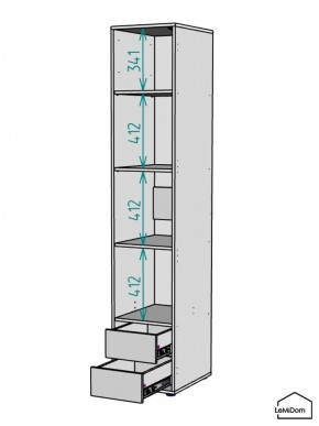 Шкаф Linnea MHR-1-4 2050х400х510 (ДВ-М 11.1.25) в Златоусте - zlatoust.ok-mebel.com | фото 3