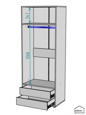 Шкаф Linnea MHR-2-3 2050х800х510 (Графит-М 11.1.25) в Златоусте - zlatoust.ok-mebel.com | фото 3