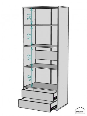 Шкаф Linnea MHR-2PO-4 2050х800х510 (Белый-М 11.1.2) в Златоусте - zlatoust.ok-mebel.com | фото 3
