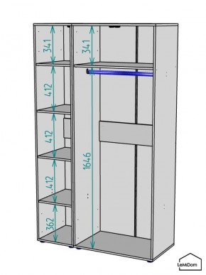 Шкаф Linnea MHR-3-1 2050х1200х510 (ДВ-М 11.1.25) в Златоусте - zlatoust.ok-mebel.com | фото 3