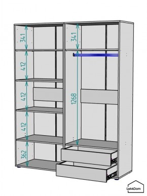 Шкаф Linnea MHR-4-2 2050х1600х510 (ДВ-М 11.1.25) в Златоусте - zlatoust.ok-mebel.com | фото 3