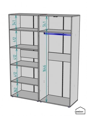 Шкаф Linnea MHR-4PO-1 2050х1600х510 (Белый-М 11.1.2) в Златоусте - zlatoust.ok-mebel.com | фото 3