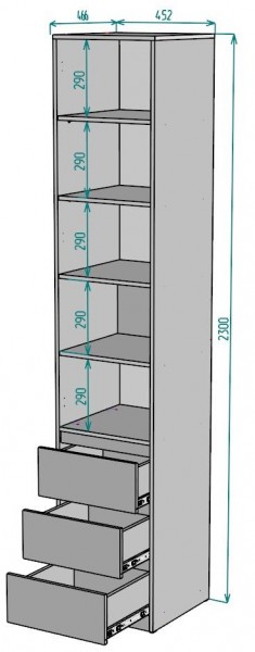 Шкаф Мальта H160 в Златоусте - zlatoust.ok-mebel.com | фото 2