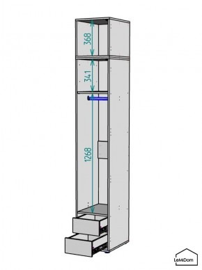 Шкаф с антресолью Linnea MHR-1A-3 2450х400х510 (Белый-М 11.1.1) в Златоусте - zlatoust.ok-mebel.com | фото 3