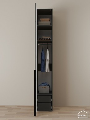 Шкаф с антресолью Linnea MHR-1A-3 2450х400х510 (Графит-М 11.1.25) в Златоусте - zlatoust.ok-mebel.com | фото 6