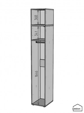 Шкаф с антресолью Linnea MHR-1POA-1 2450х400х510 (Белый-М 11.1.1) в Златоусте - zlatoust.ok-mebel.com | фото 3