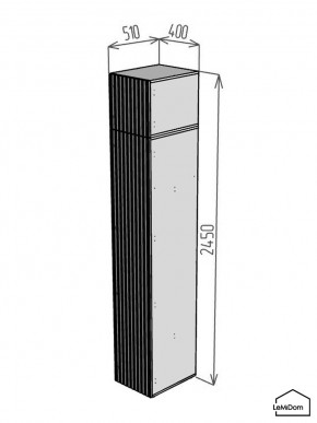Шкаф с антресолью Linnea MHR-1POA-3 2450х400х510 (Белый-М 11.1.1) в Златоусте - zlatoust.ok-mebel.com | фото 2
