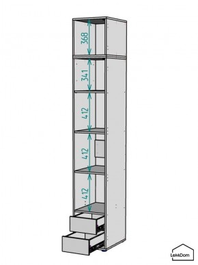 Шкаф с антресолью Linnea MHR-1POA-4 2450х400х510 (Белый-М 11.1.1) в Златоусте - zlatoust.ok-mebel.com | фото 3