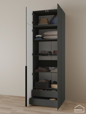 Шкаф с антресолью Linnea MHR-2A-3 2450х800х510 (Графит-М 11.1.25) в Златоусте - zlatoust.ok-mebel.com | фото 6