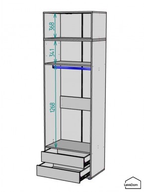 Шкаф с антресолью Linnea MHR-2POA-3 2450х800х510 (Белый-М 11.1.1) в Златоусте - zlatoust.ok-mebel.com | фото 3
