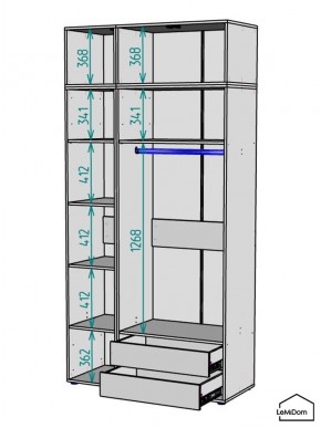 Шкаф с антресолью Linnea MHR-3A-2 2450х1200х510 (Белый-М 11.1.1) в Златоусте - zlatoust.ok-mebel.com | фото 3