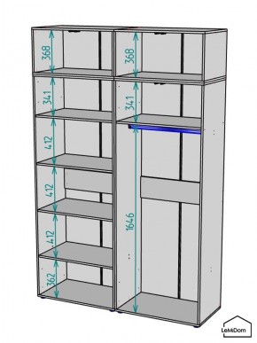 Шкаф с антресолью Linnea MHR-4A-1 2450х1600х510 (Белый-М 11.1.2) в Златоусте - zlatoust.ok-mebel.com | фото 3