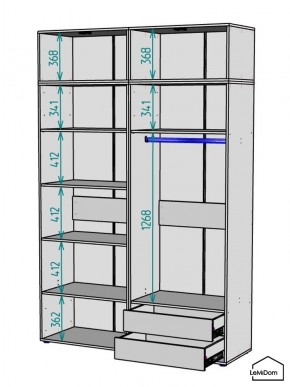 Шкаф с антресолью Linnea MHR-4POA-2 2450х1600х510 (Белый-М 11.1.1) в Златоусте - zlatoust.ok-mebel.com | фото 3