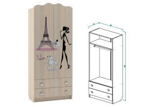 Шкаф для одежды с ящиками Париж в Златоусте - zlatoust.ok-mebel.com | фото 1