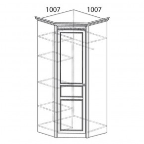 Шкаф угловой №183 "Лючия" Фасад глухой (Угол 1007*1007) Дуб оксфорд в Златоусте - zlatoust.ok-mebel.com | фото 2