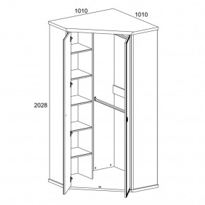 Шкаф угловой 2D, MAGELLAN, цвет Сосна винтаж в Златоусте - zlatoust.ok-mebel.com | фото 2