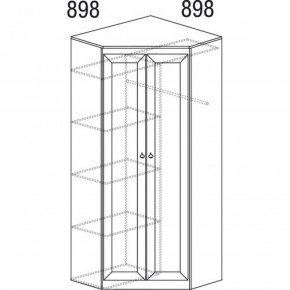 Шкаф угловой №606 Инна (угол 898*898) Денвер темный в Златоусте - zlatoust.ok-mebel.com | фото 3