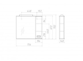 Шкаф-зеркало Cube 75 Эл. Правый Домино (DC5009HZ) в Златоусте - zlatoust.ok-mebel.com | фото 3