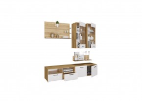 Стенка НЕНСИ 3 (Крафт золотой/Белый глянец) в Златоусте - zlatoust.ok-mebel.com | фото 2