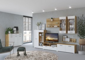 Стенка НЕНСИ 3 (Крафт золотой/Белый глянец) в Златоусте - zlatoust.ok-mebel.com | фото 3