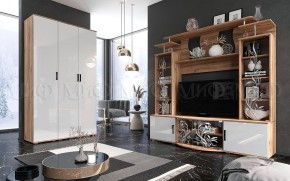 Стенка Виста (Белый глянец/Дуб крафт) в Златоусте - zlatoust.ok-mebel.com | фото 3