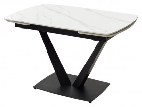 Стол ALATRI 120 MATT WHITE MARBLE SOLID CERAMIC / BLACK, ®DISAUR в Златоусте - zlatoust.ok-mebel.com | фото 2