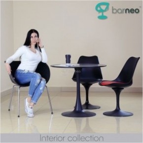 Стол Barneo T-3 Tulip style (RAL9017 черный, D90) в Златоусте - zlatoust.ok-mebel.com | фото 2