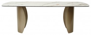 Стол BRONTE 220 KL-188 Контрастный мрамор матовый, итальянская керамика/ Шампань, ®DISAUR в Златоусте - zlatoust.ok-mebel.com | фото 2