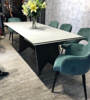 Стол IVAR 180 MARBLES KL-99 Белый мрамор, итальянская керамика/серый, ®DISAUR в Златоусте - zlatoust.ok-mebel.com | фото 6